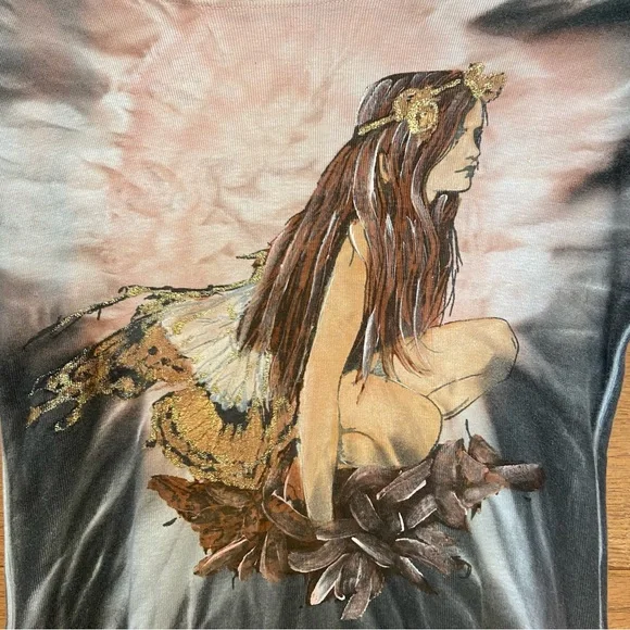 Y2K fairy hand painted tie dye shirt - Picture 2 of 5